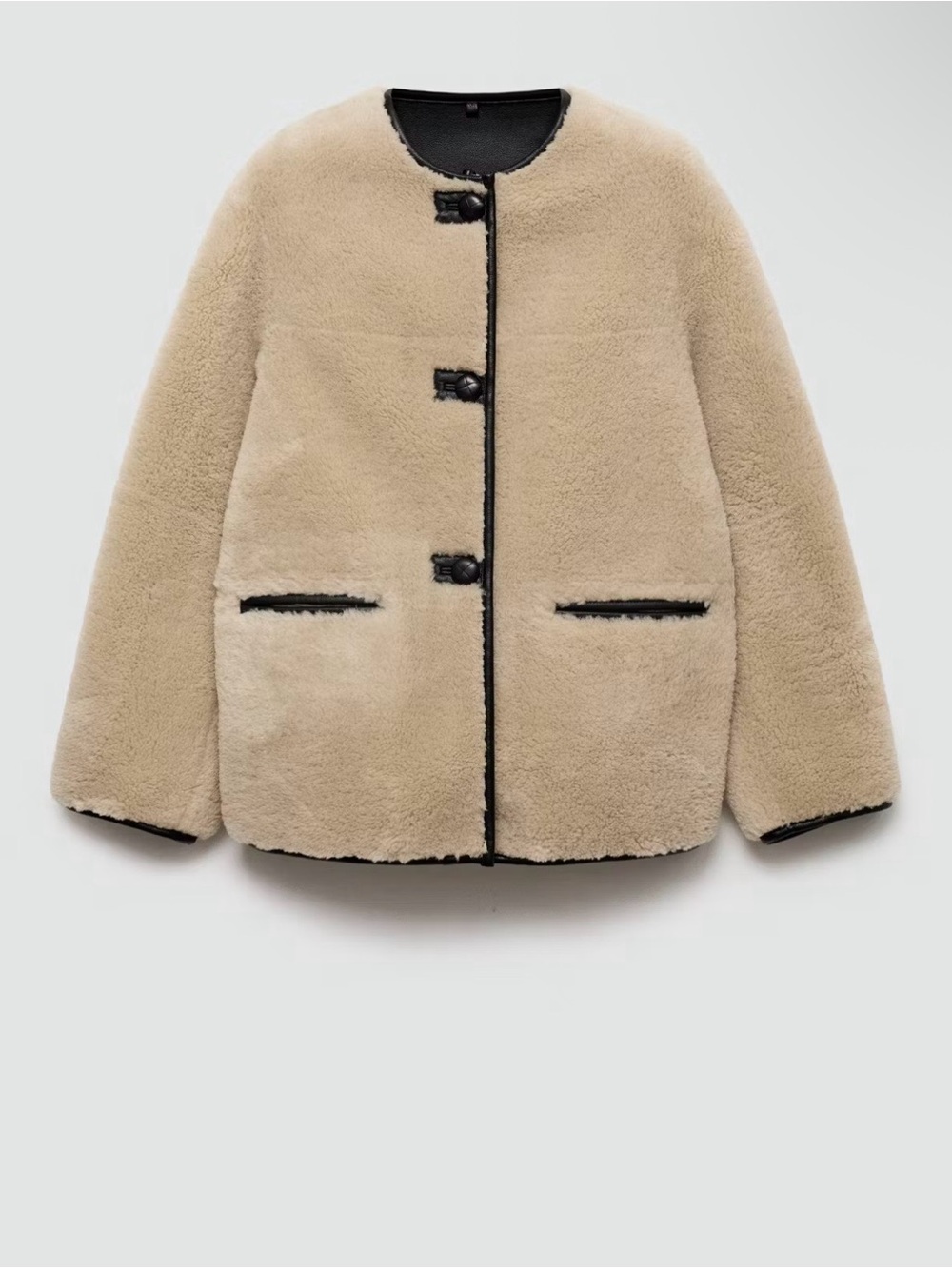 Mango FAUX-FUR COAT WITH APPLIQUÉS XS